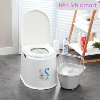 bô vệ sinh di động nhựa việt nhật, bồn vệ sinh cho người già, bà bầu, trẻ em có nắp đậy 5459