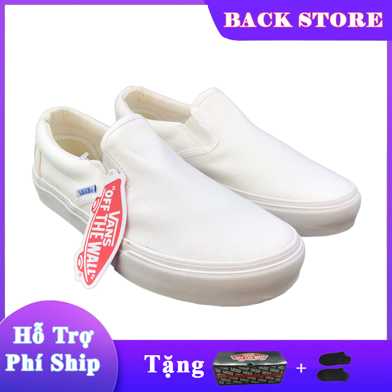 Giày thể thao lười nam nữ Vans Lười Trắng Kem