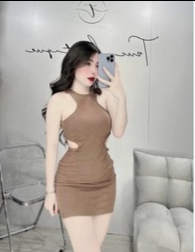 Đầm body sát nách khoét eo lưng cực kì xinh chất vải đẹp