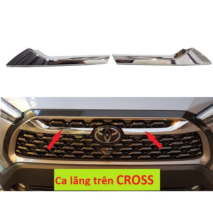 Thanh ốp mặt ca lăng, calang xe toyota corolla cross 2020 2021 2022