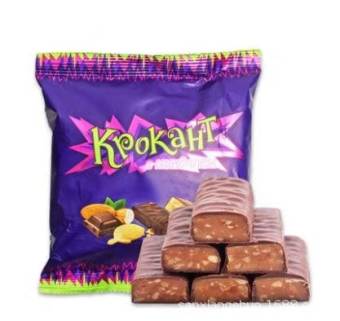 Kẹo Tím Krokant Socola Hạnh Nhân Nga/ Kẹo nga tím hanh nhân món ăn vặt thơm ngon siêu nghiền gói 500g