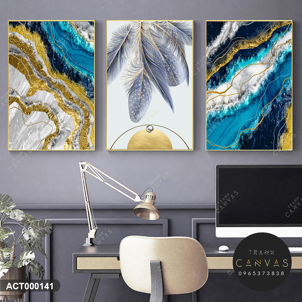 Tranh Canvas Trừu Tượng bộ 3 tấm