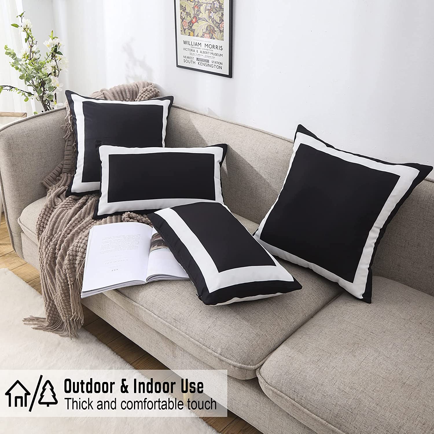 Outdoor Deep Seat Cushion Set ~ Montage Taupe Brick ~ 23x23x8 22x23.5x5 *NEW* 