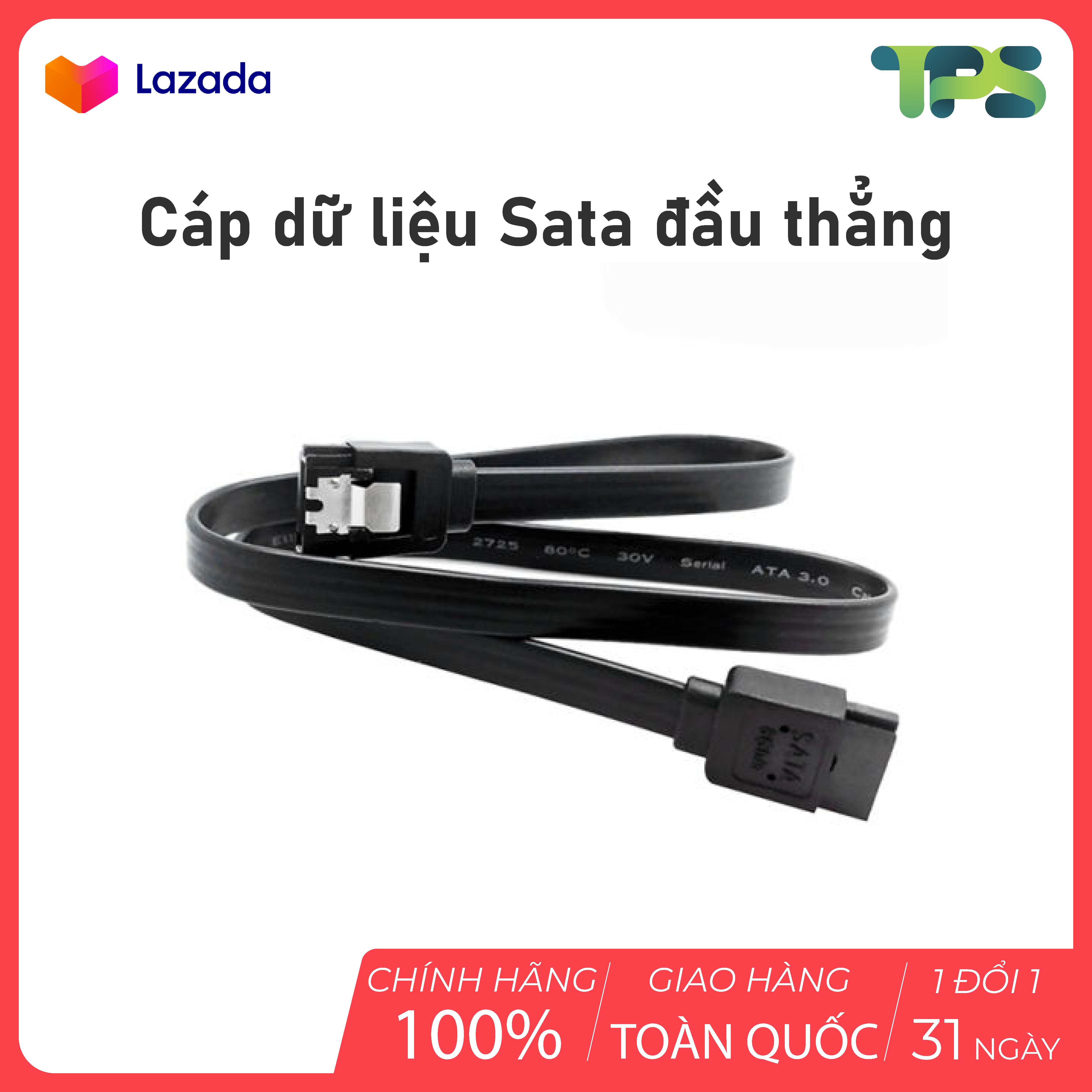 Cáp dữ liệu Sata 3 đầu thẳng, dây sata ổ cứng , Dây Cáp Dữ Liệu SATA Ráp máy tính hàng chuẩn