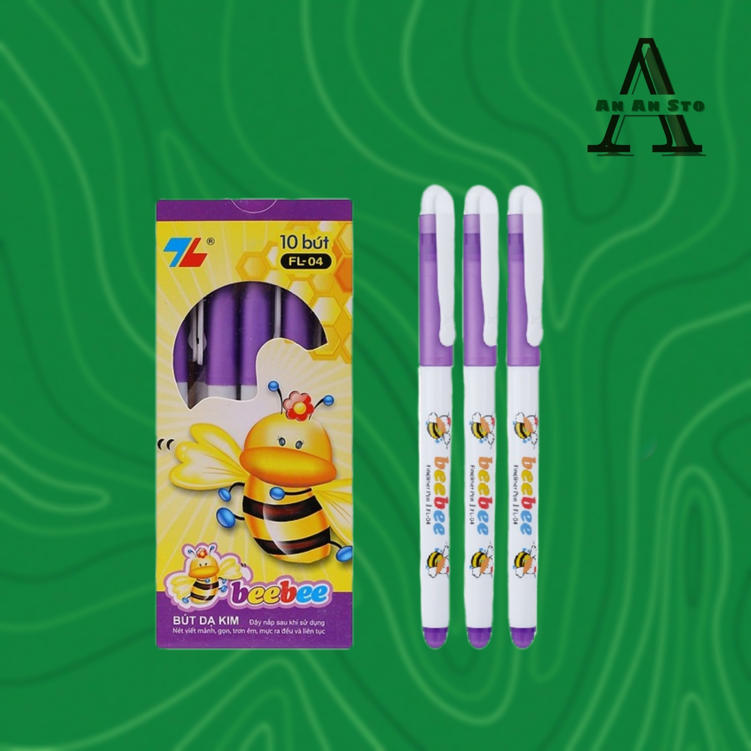 Bút lông kim thiên long fl-04 bee bee - mực tím
