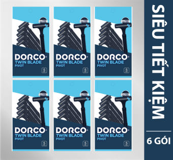 Combo 6 gói dao cạo râu 2 lưỡi DORCO TD 702 ( gói 5 dao cạo )