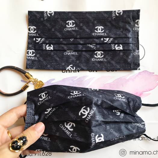 Khẩu Trang LV Kháng Khuẩn Set 10 chiếc  Hoạ Tiết Sang Chảnh 3 Màu Nâu/Đen/Trắng Chống ước dễ thở