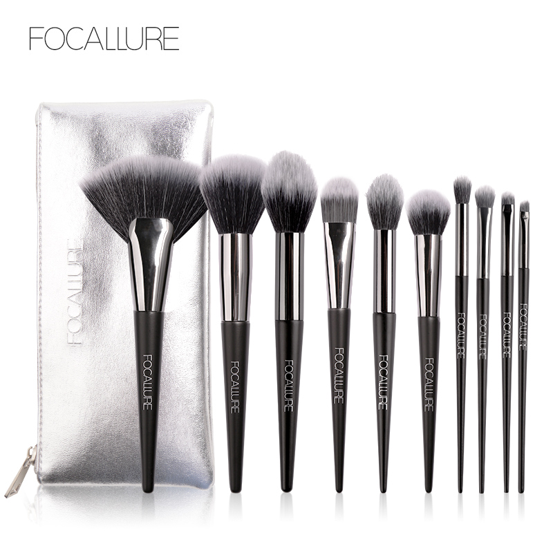 Discount on Focallure  shoes - SKU:  10pcs/Set Makeup Brushes With Bag Cosmetics Tools