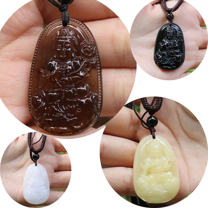 TẶNG kèm dây dù 3ly - Dây chuyền mặt phật Phổ Hiền Bồ Tát size nhỏ 3.7cm x 2.4cm - Phật bản mệnh người tuổi Thìn, tuổi Tỵ