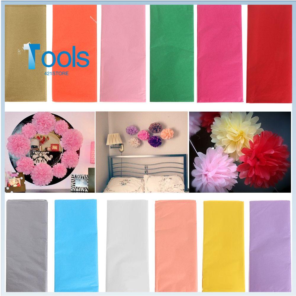 10pcs/lot Multicolor Tissue Paper Flower Wrapping Paper Gift