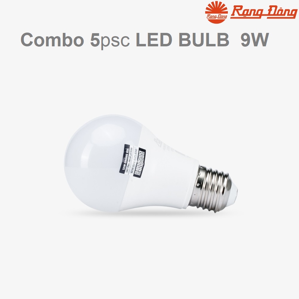 Combo 5 Bóng đèn Led tròn 9w Rạng Đông