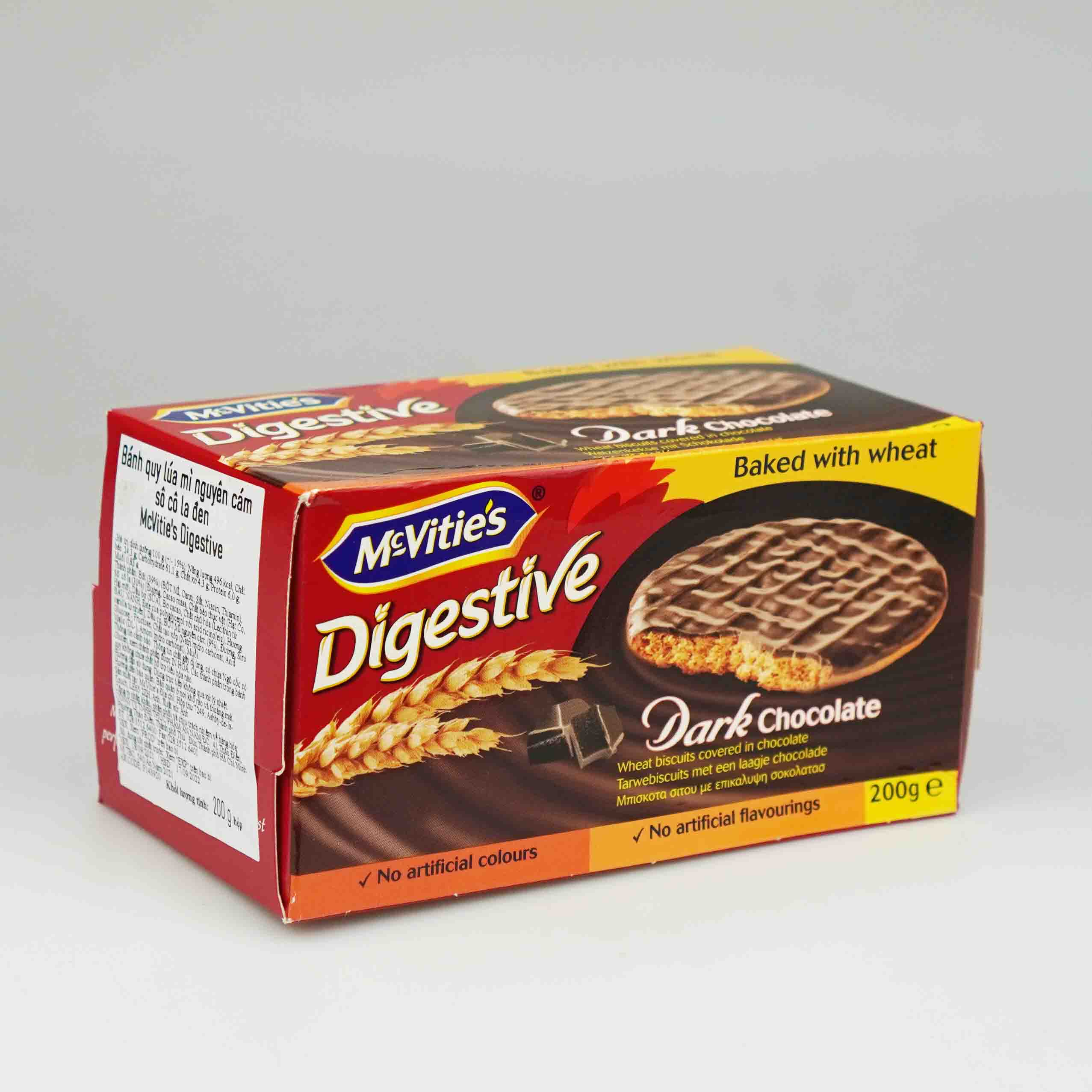 Bánh quy lúa mì nguyên cám sô cô la đen Mc Vitie s Digestive 200g