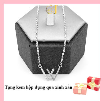 Dây chuyền mặt chữ w, vòng cổ bạc nữ, bạc trang sức MĐJ 010