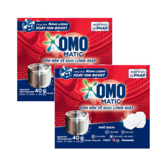 Combo 2 Hộp 2 Viên Nén Vệ Sinh Lồng Giặt OMO Matic 40gr