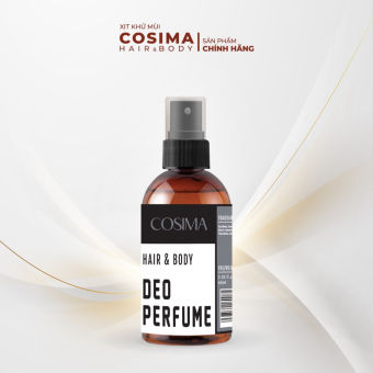 "xịt khử mùi Cosima body mist 60ml ngăn tiết mồ hôi hương nước hoa khử mùi hôi nách hôi chân chai màu xám hương gỗ
