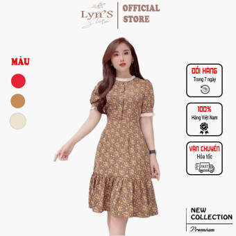 Váy hoa nhí, FREESHIP, váy nữ đẹp, váy nữ xinh, đầm hoa nhí cổ bèo - thời trang cao cấp - Lyns Fashion