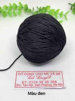 Cuộn dây dù làm vòng màu đen 50M