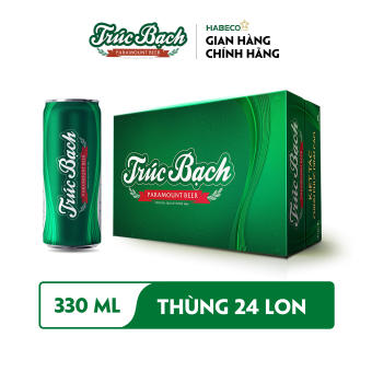 Thùng 24 lon Bia Trúc Bạch - HABECO (330ml/lon) - Phiên bản lon cao