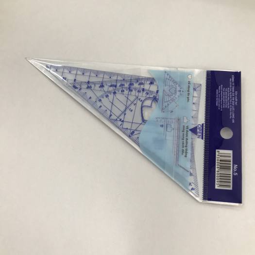 Bộ 4 cây thước kỹ thuật thẳng dẻo (20cm) - eke nhỏ ( 2 cây) - đo độ ( 11.8 cm)