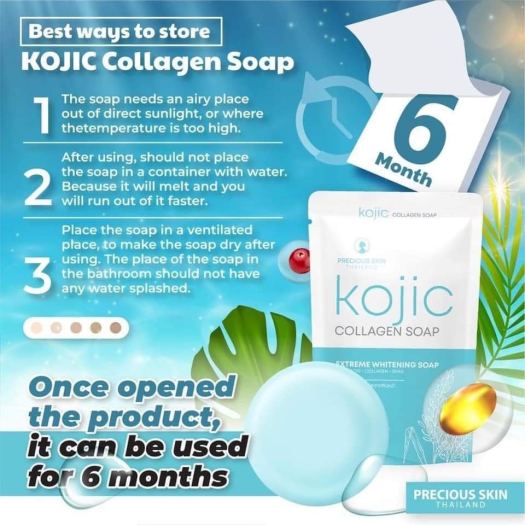 Xà Phòng Trắng Da Kojic Collagen Soap 60gram Thái Lan (mặt và body)