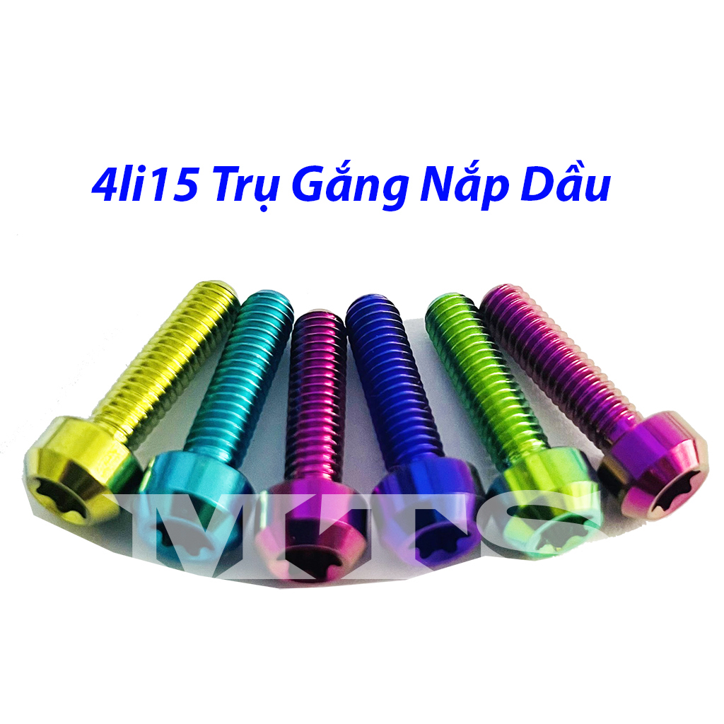 ỐC Nắp Dầu TITAN GR5 4li15 Đầu Trụ, Gắng Đồng Hồ Wave,Yếm,Bợ Cổ-MTS