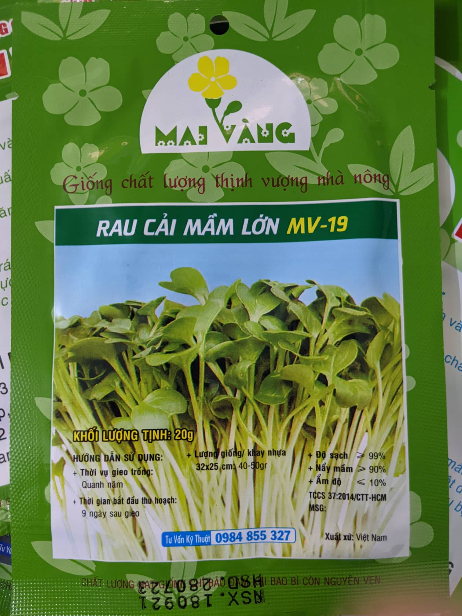 Hạt giống rau mầm các loại, mầm đậu hà lan 30gr