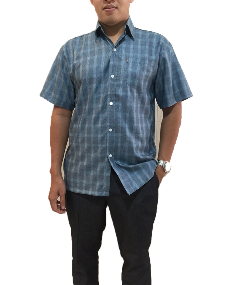 Aó sơ mi nam trung niên ngắn tay vải chất vải đũi mềm mát sang trọng lịch sự size 85kg