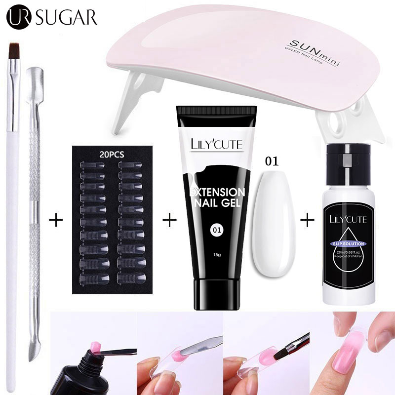 Bộ gel nối móng 6 cái/bộ bộ nối móng tay bộ tạo dung dịch trượt đèn led dụng cụ sơn móng tay nghệ thuật sơn gel acrylic thiết kế đầu ngón tay