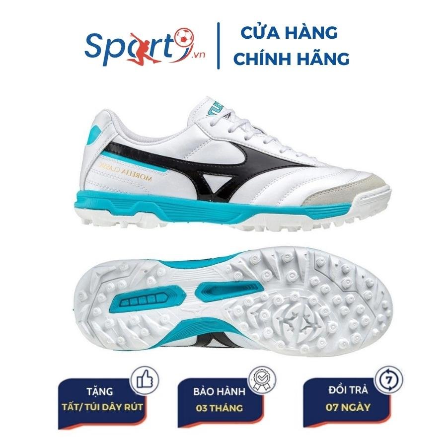 Giày đá bóng mizuno morelia sala classic tf - q1gb220209 - trắng/đen/xanh