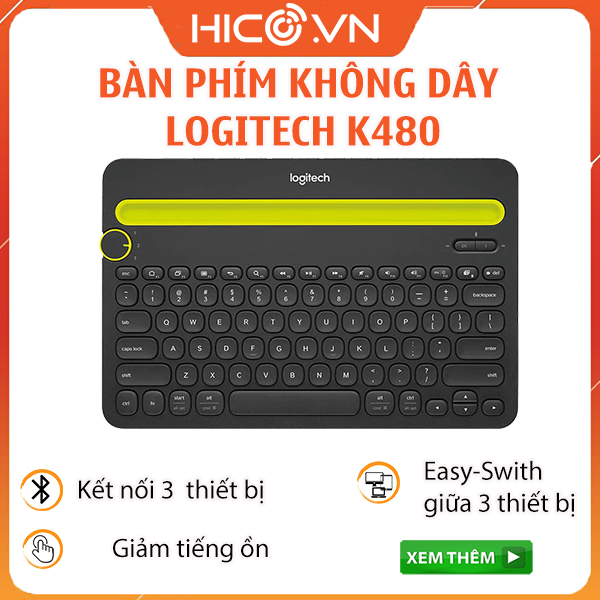 Bàn Phím Bluetooth Logitech K480 - Hàng Chính Hãng