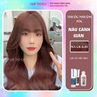 Thuốc nhuộm tóc màu NÂU CÁNH GIÁN tặng kèm trợ dưỡng oxy 100ml màu nhuộm Chiko-hairtrends shop (CCK6.61)