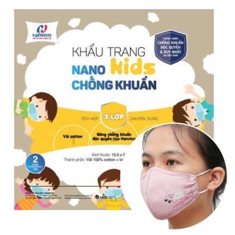 Khẩu Trang Kháng Khuẩn NANO Bạc HANVICO KIDS Trẻ Em Tiết Kiệm So Với Khẩu Trang Y Tế ( 2 cái / túi)