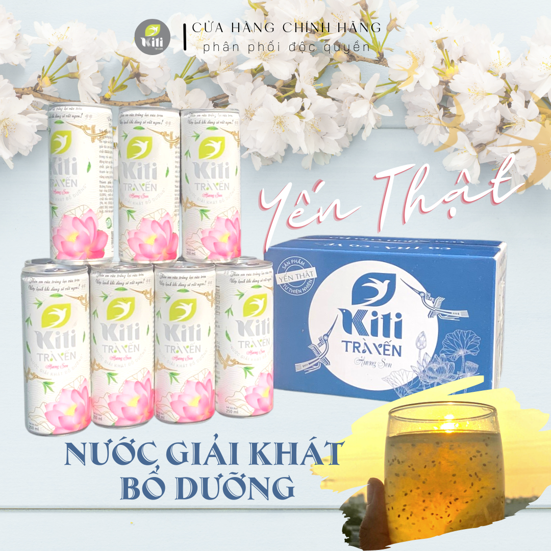[Chính Hãng] Thùng 12 lon TRÀ YẾN  KITI (250ml/lon) Trà ôlong kết hợp yến sào, hạt chia từ thiên nhiên vừa ngon vừa bổ giúp cải thiện sức khỏe, thanh mát giải khát tức thì