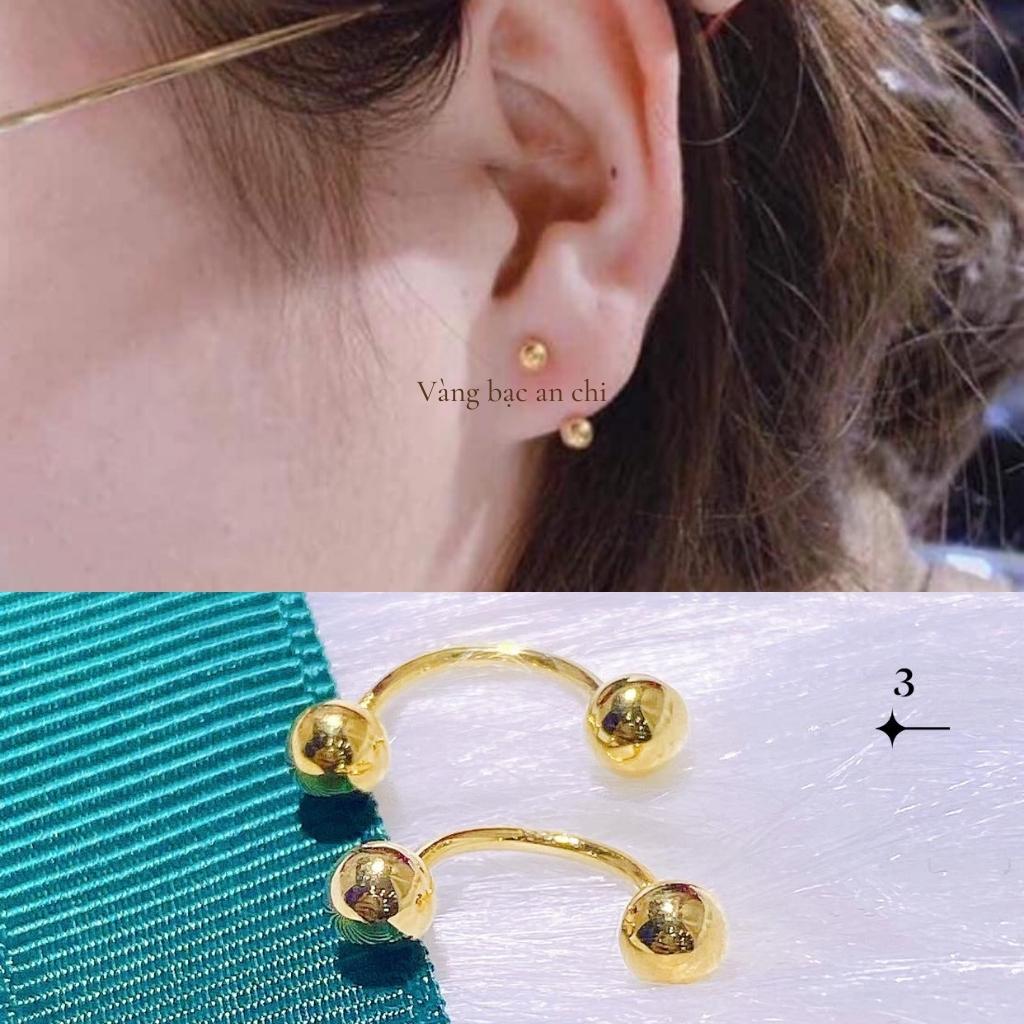 Bông tai nữ,Khuyên tai nam,Khuyên vành tai nam nữ, Bông tai vàng có hóa đơn tiệm,Vàng bạc an chi