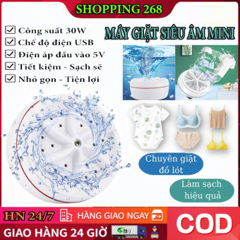 Củ máy giặt TurBine Wash siêu âm mini, máy giặt mini tự động cho bé, máy giặt tất vớ mini quay khô, máy giặt đồ lót mini, thiết kế nhỏ gọn dùng để giặt quần áo trẻ em, đồ lót, tất vớ siêu tiên lợi, may giat mini