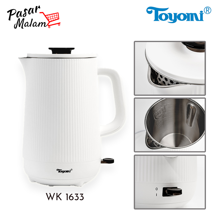 Toyomi 1.5L Stainless Steel Cordless Kettle WK 1633