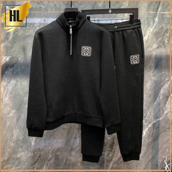 Bộ thu đông nam 2 màu Đen, Trắng, Bộ nỉ nam thu đông, Đồ bộ nỉ nam thu đông dài tay, quần áo thu đông nam BD925 Hellen Store