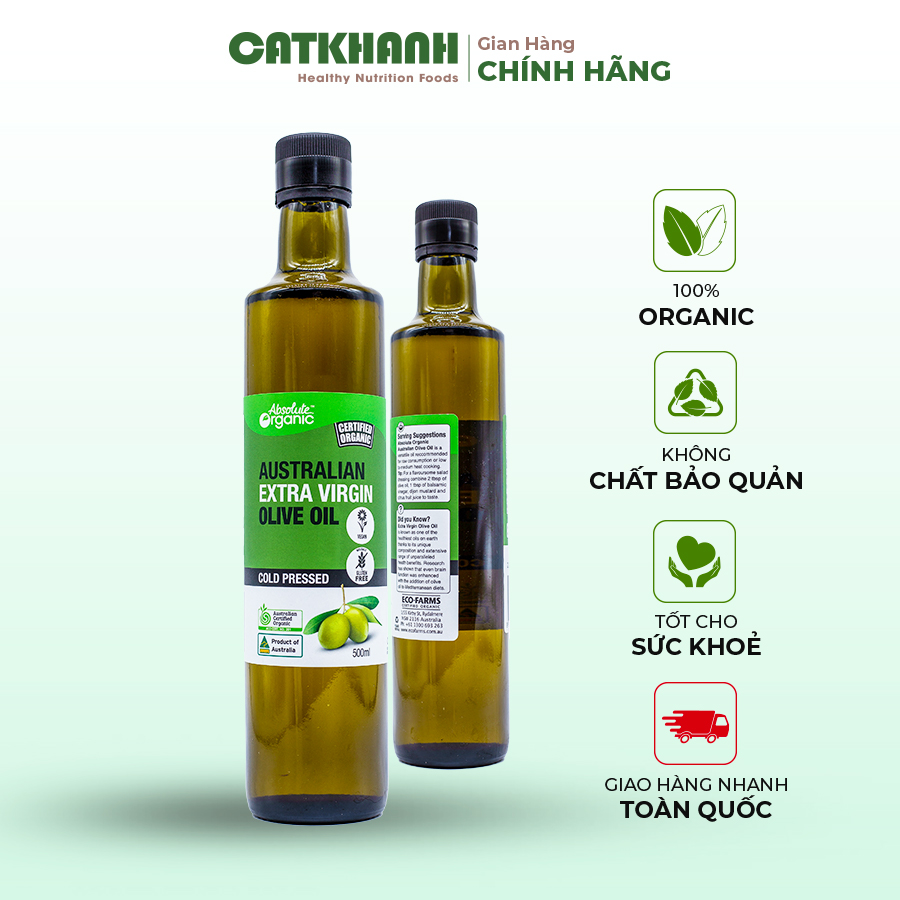Dầu Olive ABSOLUTE Organic Nguyên Chất Hỗ Trợ Ăn Kiêng Giàu Vitamin Và Dưỡng Chất Chai 500ml