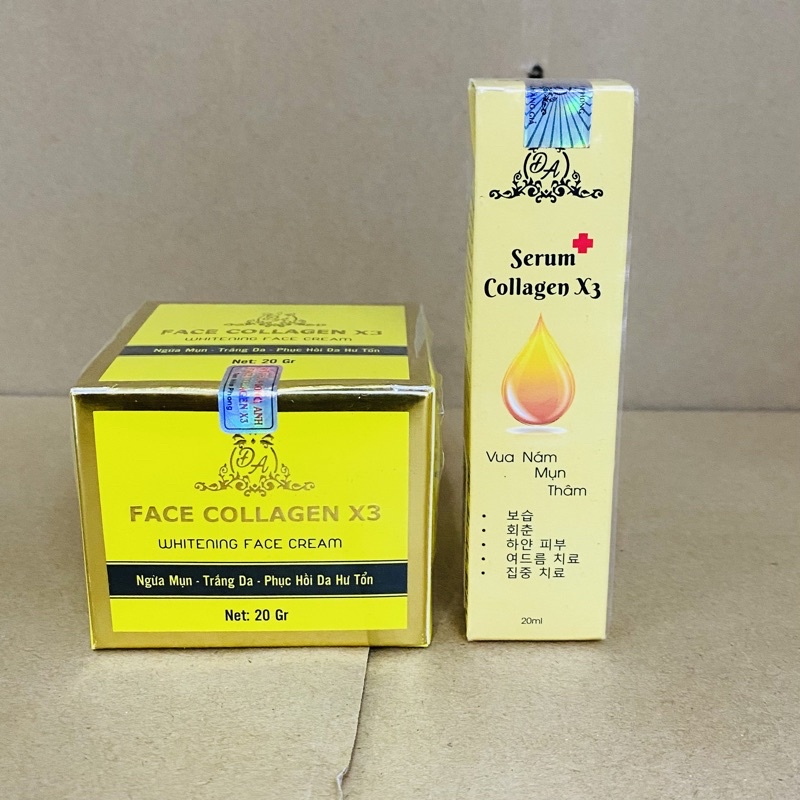 Combo Kem face X3 - Serum nám X3 collagen Đông anh Chính hãng