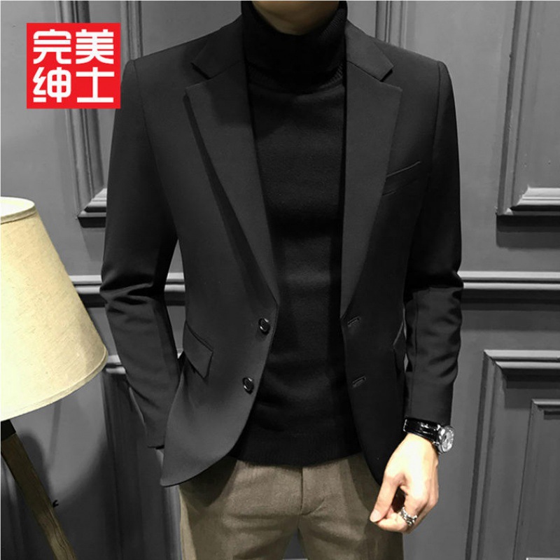 GUKENRO Formal Suit For Men High End Pure Color Korean Slim Dinner Business Office Wedding Tuxedo Male Workwear