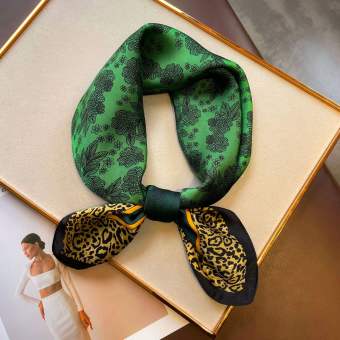 Khăn lụa vuông 70*70, khăn Bandana, Turban họa tiết đa năng