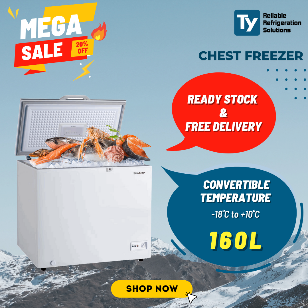 sharp chest freezer 110l