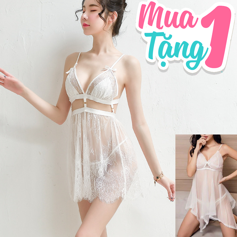 Váy ngủ ren xuyên thấu mỏng nhẹ