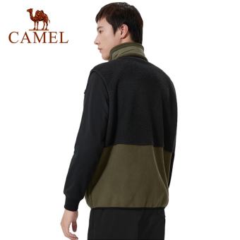 Camel Áo Khoác Lông Cừu Nam Thu Đông Ngoài Trời Áo Khoác Vest Cổ Đứng