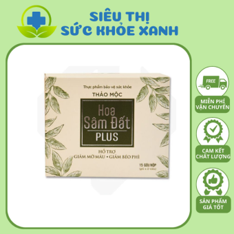 Trà Thảo Mộc Hoa Sâm Đất Plus Chính Hãng - Hỗ Trợ GIảm Mỡ Máu, Béo Phì