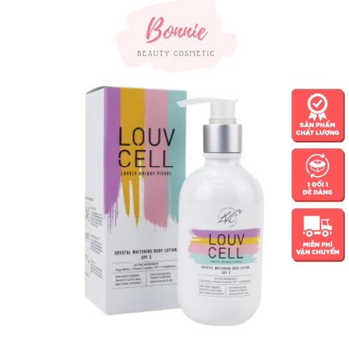 [FreeShip]Kem Dưỡng Trắng Da Louv Cell Crystal Whitening Body Lotion, Kem Dưỡng Trắng Nâng Tông Tức Thì, Bonnie Shop Beauty