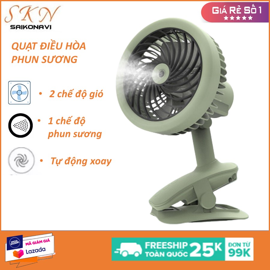 Quạt hơi nước phun sương mini kẹp bàn, quạt phun sương 2 cấp độ siêu mát, quạt phun sương tích điện mini để bàn, quạt điều hòa mini, quạt mùa hè