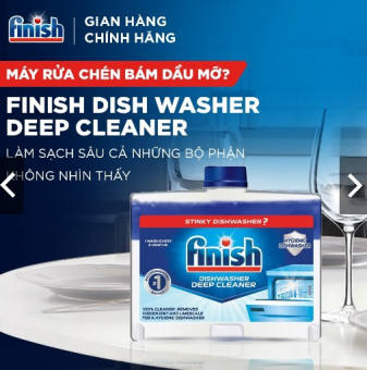 Dung Dịch Tẩy Rửa Máy Rửa Chén Bát Finish Dishwasher Deep Cleaner - chai 250ML