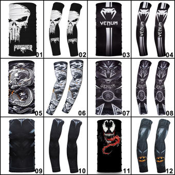 1 Cặp Tay Áo Thể Thao Khăn Quàng Cổ Ma Thuật Đa Năng In 3D Khăn Che Mặt Người Đi Xe Đạp Khăn Trùm Đầu Chạy Bộ Chống Tia UV Vớ Tay