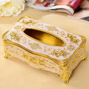 HỘP ĐỰNG KHĂN GIẤY ĐÍNH HẠT SANG TRỌNG (MÀU VÀNG), KHĂN GIẤY HỘP SANG TRỌNG, HỘP KHĂN GIẤY ĐÍNH ĐÁ SANG TRỌNG